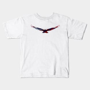 Red White and Blue Bald Eagle Kids T-Shirt